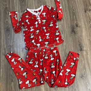 Red Snoopy Kids Pajamas